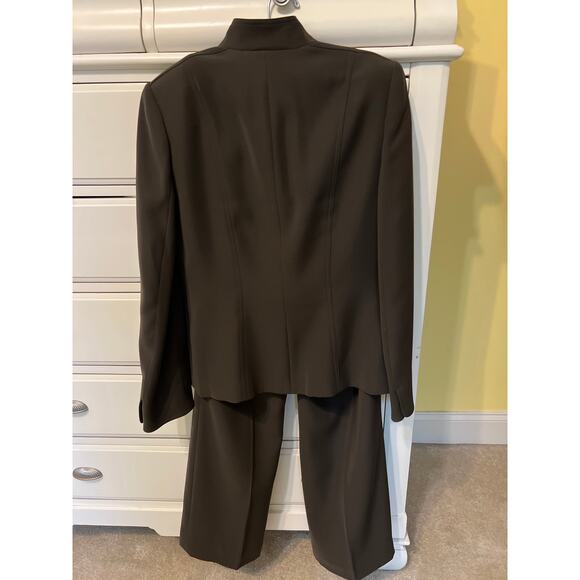 Calvin Klein Chocolate Brown Women's Two Piece Pant Suit Blazer Size 8 Office - Picture 2 of 7